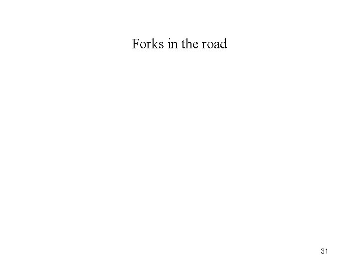 Forks in the road 31 