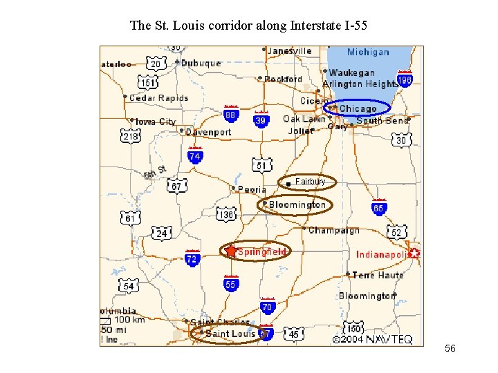 The St. Louis corridor along Interstate I-55 Fairbury 56 