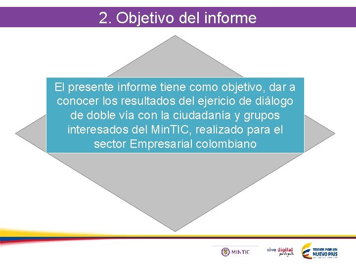 2. Objetivo del informe El presente informe tiene como objetivo, dar a conocer los