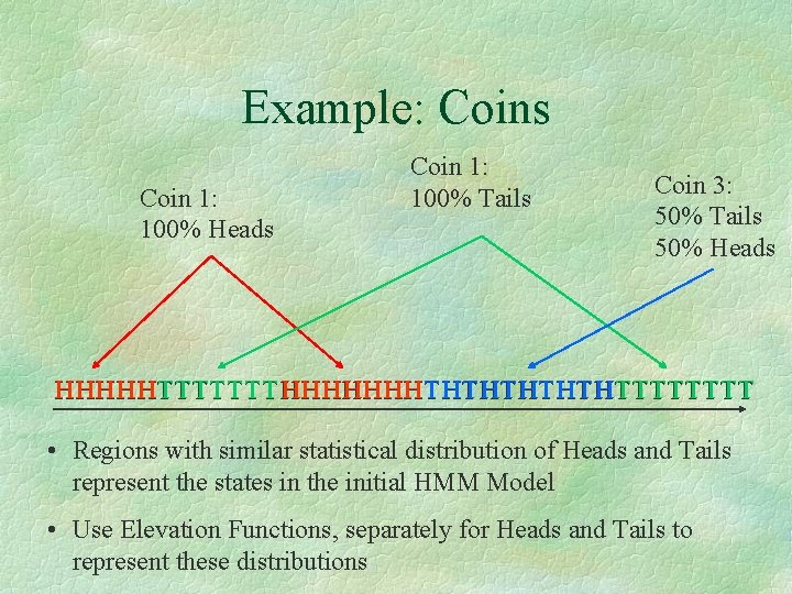 Example: Coins Coin 1: 100% Heads Coin 1: 100% Tails Coin 3: 50% Tails