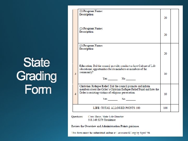 State Grading Form 
