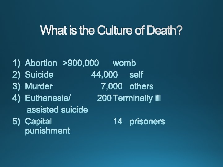 What is the Culture of Death? 