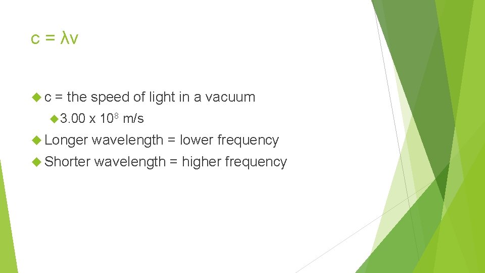 Light and Quantized Energy Chapter 5 Section 1