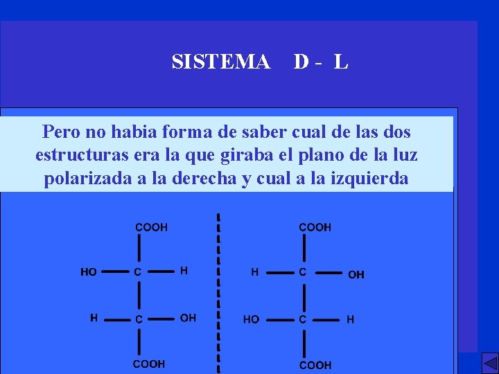 SISTEMA D- L Pero no habia forma de saber cual de las dos estructuras