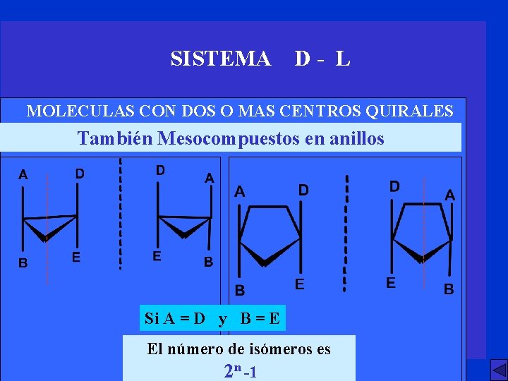 SISTEMA D- L MOLECULAS CON DOS O MAS CENTROS QUIRALES También Mesocompuestos en anillos