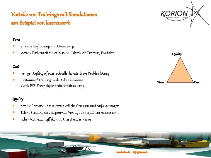 Vorteile von Trainings mit Simulationen am Beispiel von learn 2 work Time § schnelle