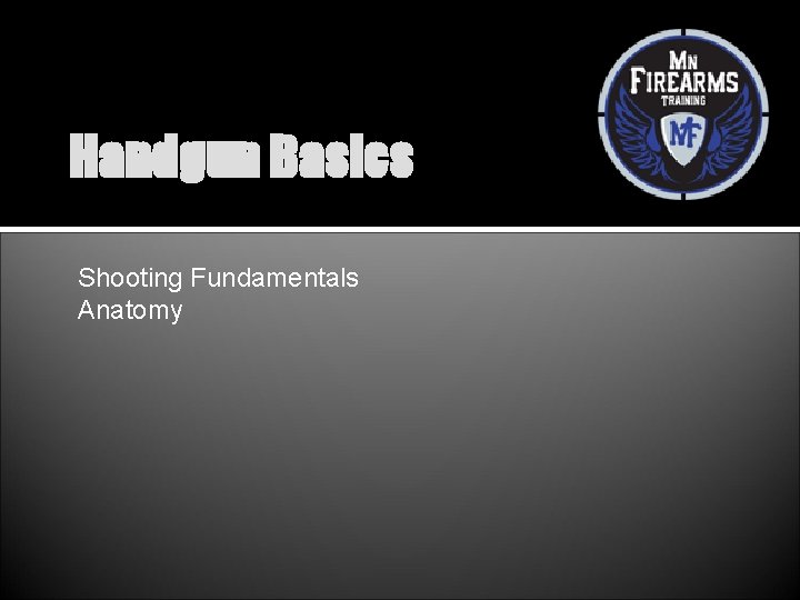 Handgun Basics Shooting Fundamentals Anatomy 