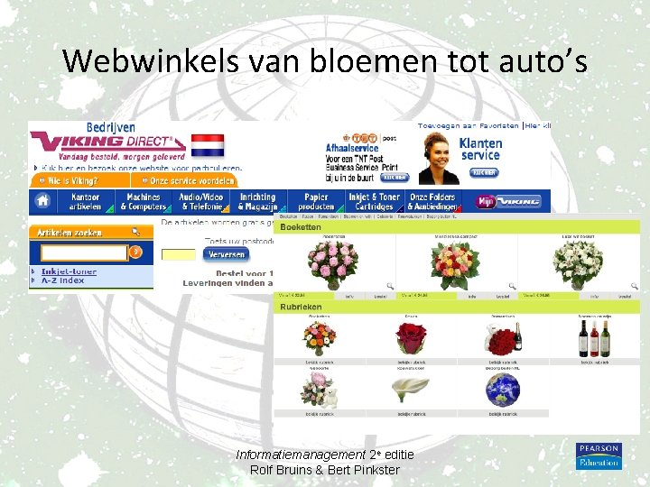 Webwinkels van bloemen tot auto’s Informatiemanagement 2 e editie Rolf Bruins & Bert Pinkster