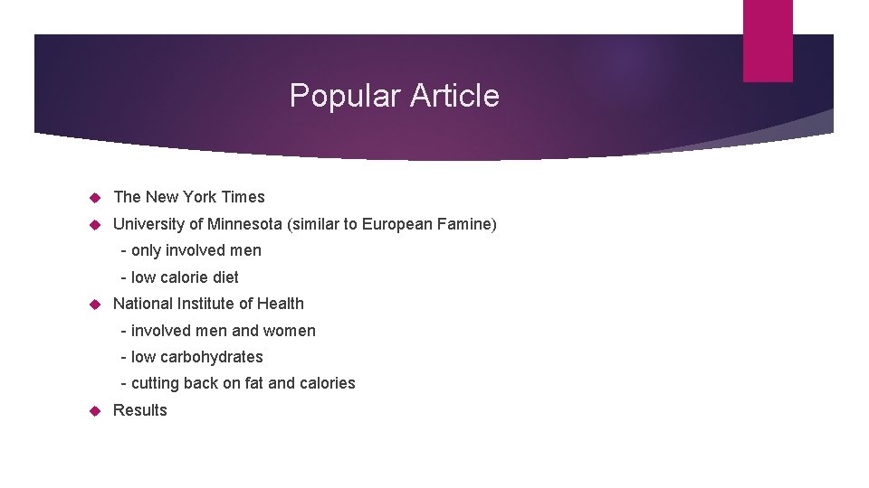 Popular Article The New York Times University of Minnesota (similar to European Famine) -