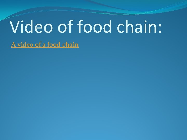 Video of food chain: A video of a food chain 