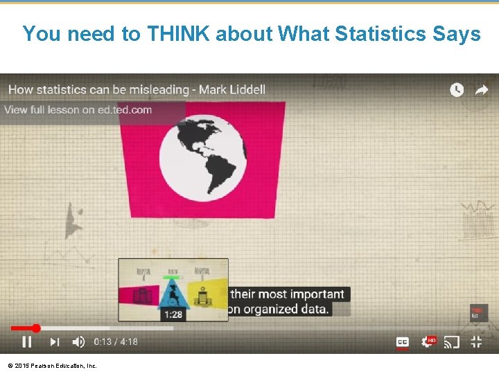 You need to THINK about What Statistics Says © 2015 Pearson Education, Inc. 