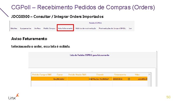 CGPoll – Recebimento Pedidos de Compras (Orders) JDCG 0300 – Consultar / Integrar Orders