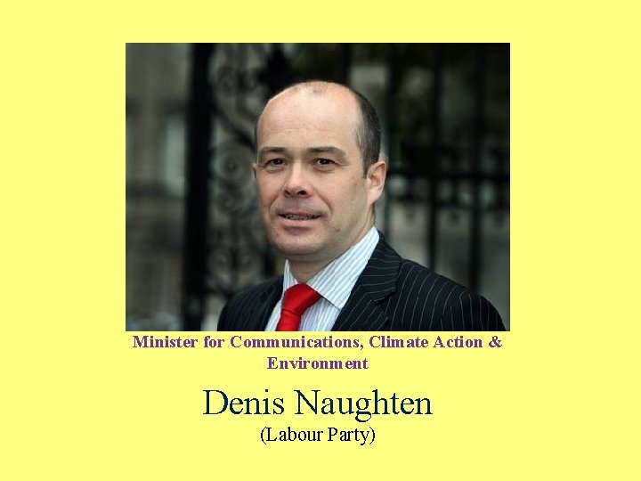 Minister for Communications, Climate Action & Environment Denis Naughten (Labour Party) 