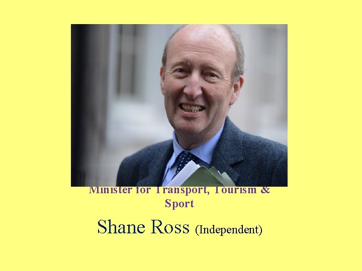 Minister for Transport, Tourism & Sport Shane Ross (Independent) 
