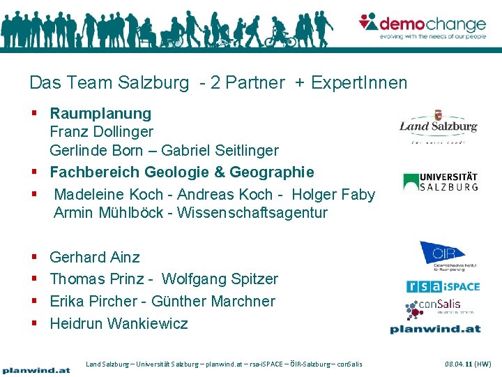 Das Team Salzburg - 2 Partner + Expert. Innen Raumplanung Franz Dollinger Gerlinde Born