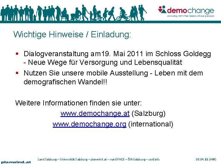 Wichtige Hinweise / Einladung: Dialogveranstaltung am 19. Mai 2011 im Schloss Goldegg - Neue