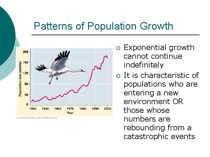 Patterns of Population Growth ¡ ¡ Exponential growth cannot continue indefinitely It is characteristic