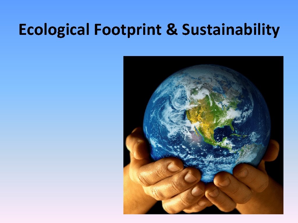 Ecological Footprint & Sustainability 