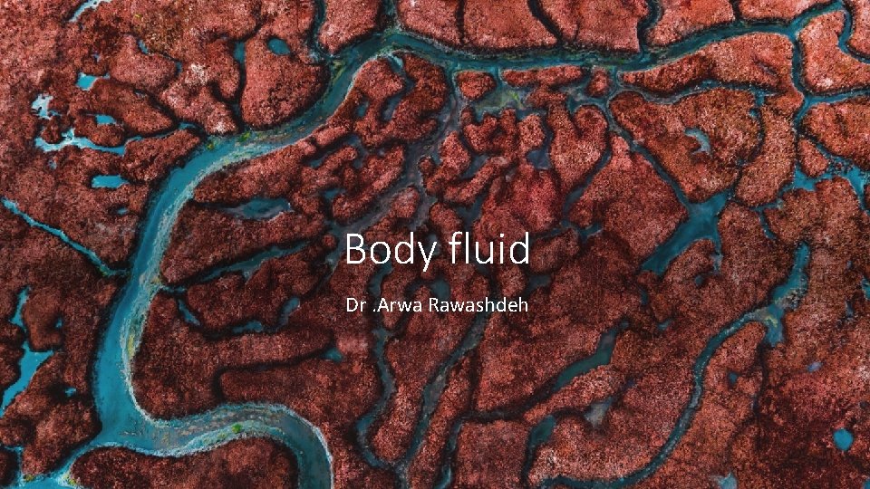 Body fluid Dr. Arwa Rawashdeh 