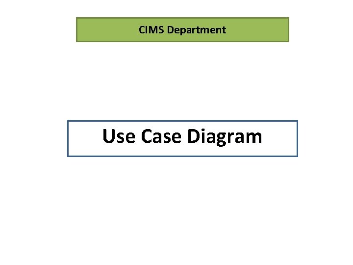 CIMS Department Use Case Diagram 