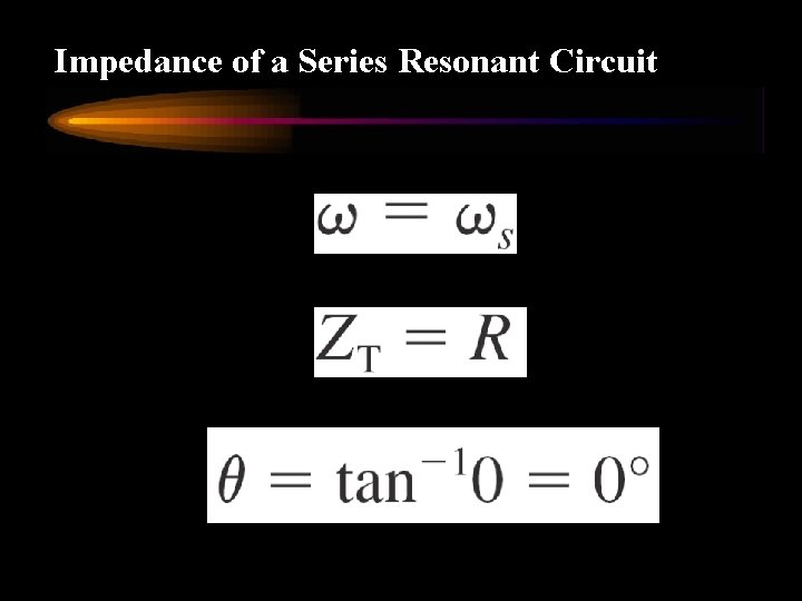 Impedance of a Series Resonant Circuit 