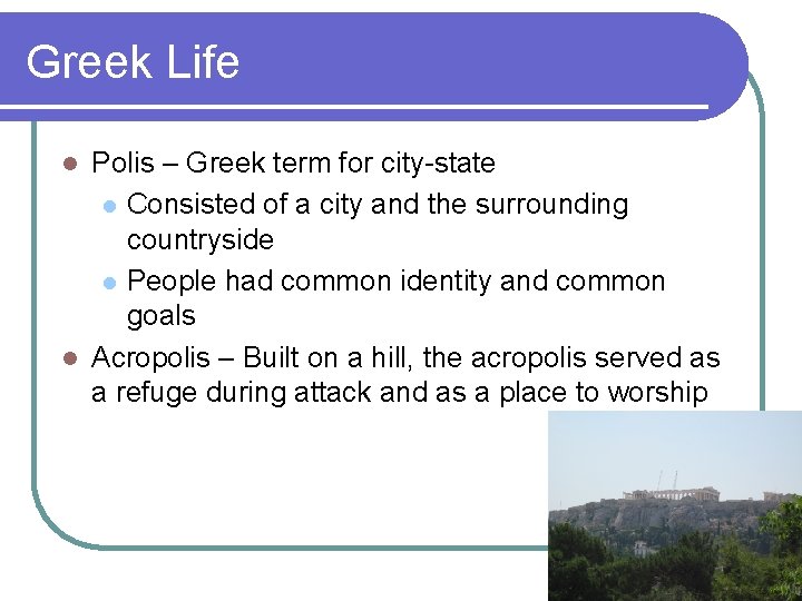 Chapter 5 Greece Section 1 The First Civilizations