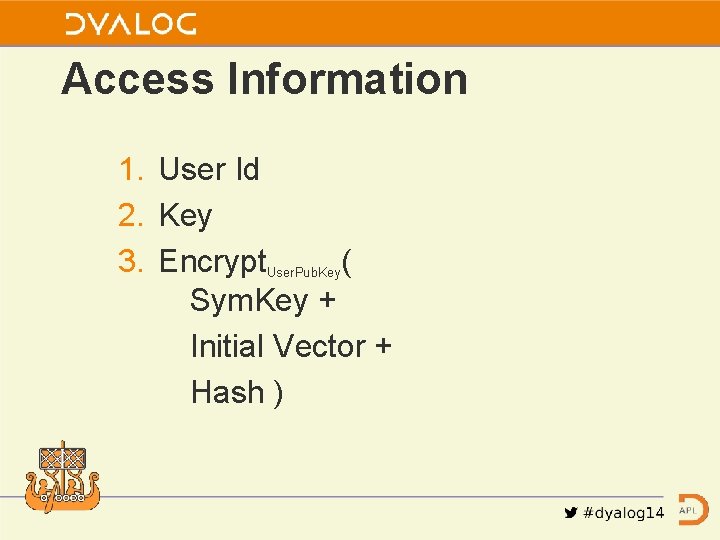 Access Information 1. User Id 2. Key 3. Encrypt. User. Pub. Key( Sym. Key