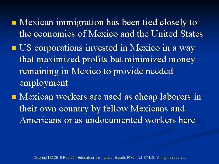 Mexican immigration has been tied closely to the economies of Mexico and the United