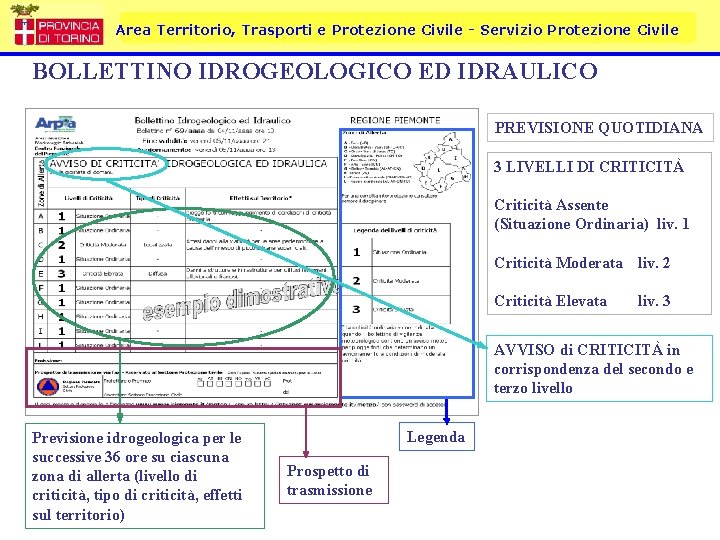 Area Territorio, Trasporti e Protezione Civile - Servizio Protezione Civile BOLLETTINO IDROGEOLOGICO ED IDRAULICO