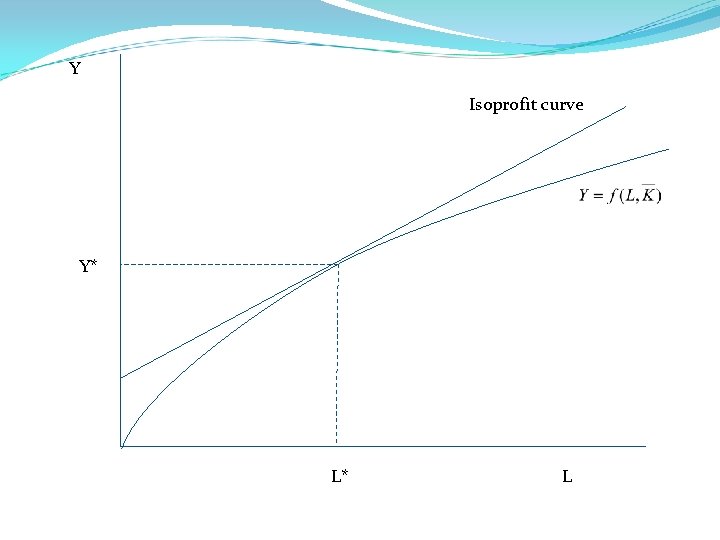 Y Isoprofit curve Y* L* L 