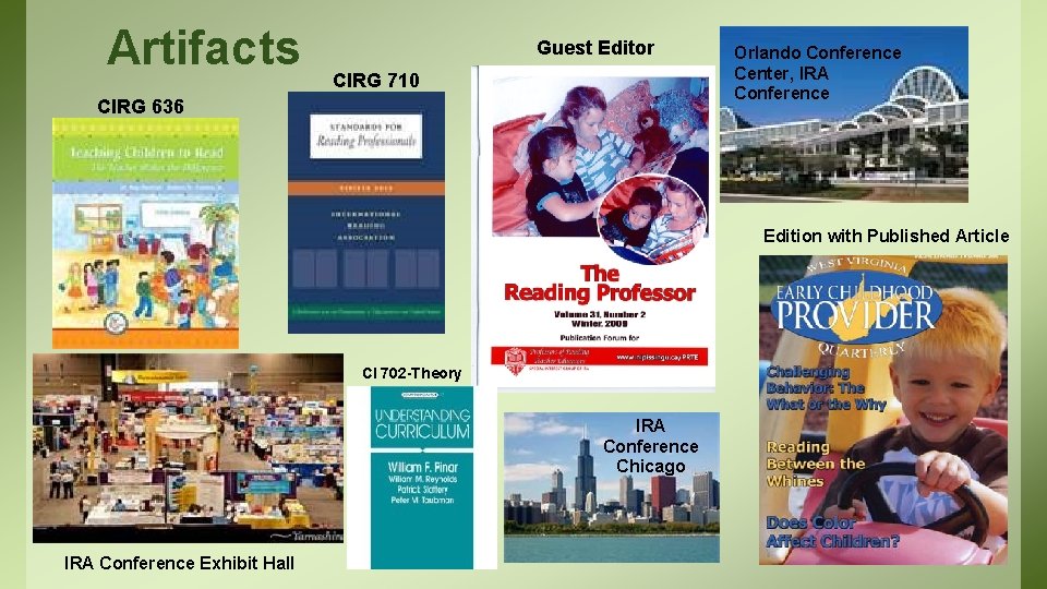 Artifacts Guest Editor CIRG 710 CIRG 636 Orlando Conference Center, IRA Conference Edition with