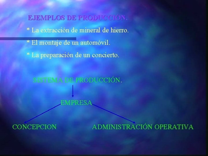 EJEMPLOS DE PRODUCCIÓN * La extracción de mineral de hierro. * El montaje de EJEMPLOS DE PRODUCCIÓN * La extracción de mineral de hierro. * El montaje de