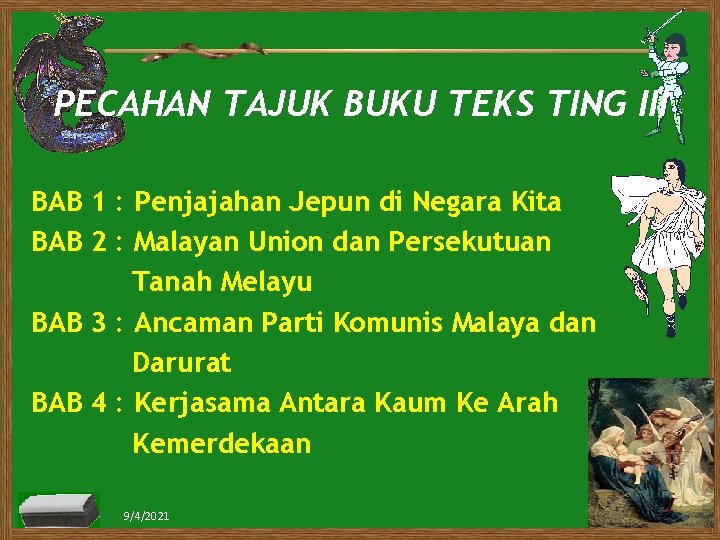 PECAHAN TAJUK BUKU TEKS TING III BAB 1 : Penjajahan Jepun di Negara Kita