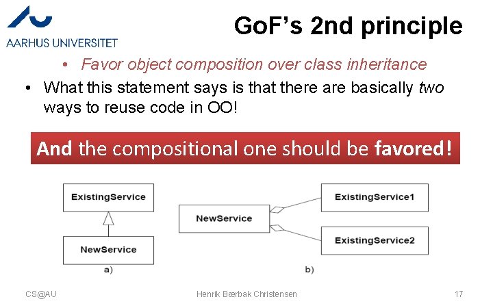 Go. F’s 2 nd principle • Favor object composition over class inheritance • What