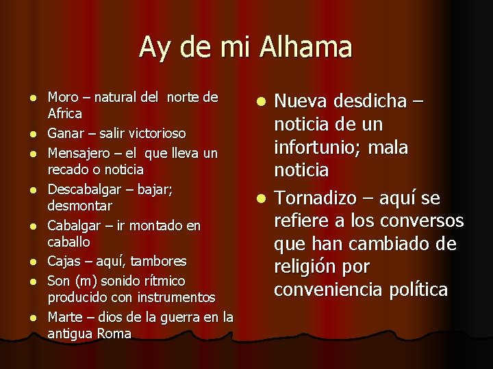 Ay de mi Alhama l l l l Moro – natural del norte de