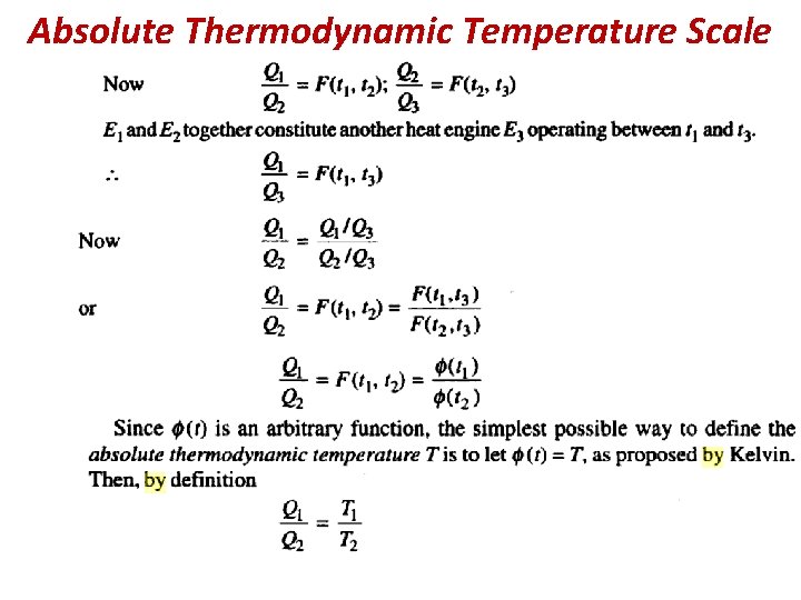Absolute Thermodynamic Temperature Scale 