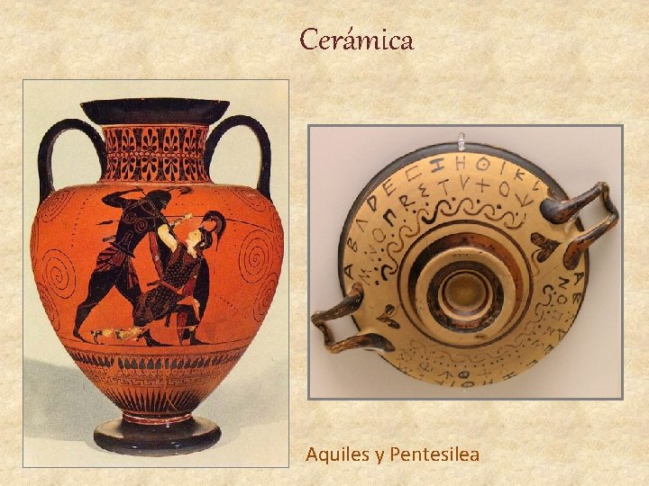 Cerámica Aquiles y Pentesilea 