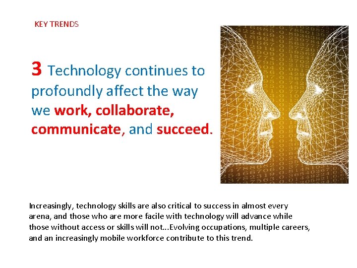 KEY TRENDS 3 Technology continues to profoundly affect the way we work, collaborate, communicate,