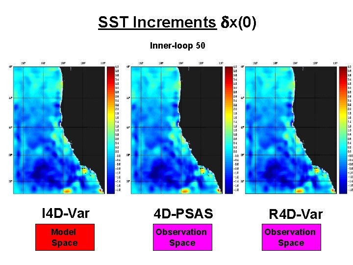 SST Increments dx(0) Inner-loop 50 I 4 D-Var 4 D-PSAS Model Space Observation Space