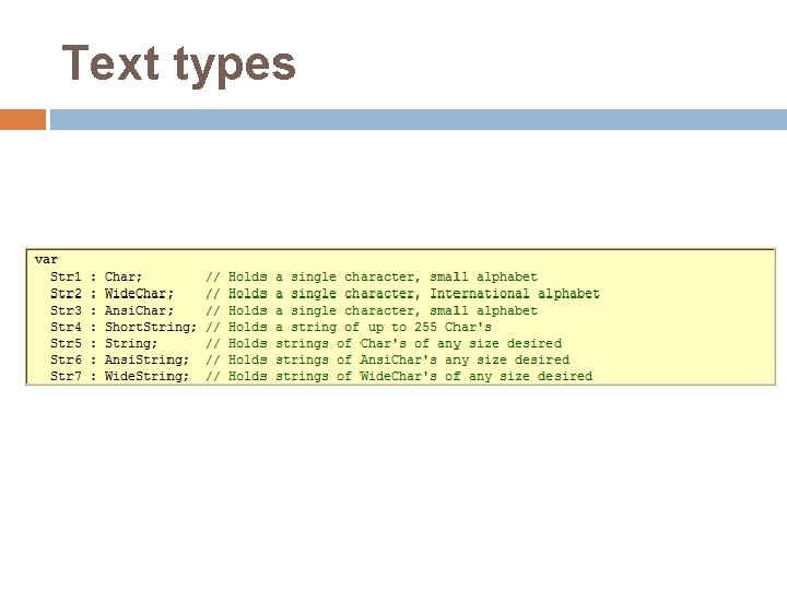 Text types 