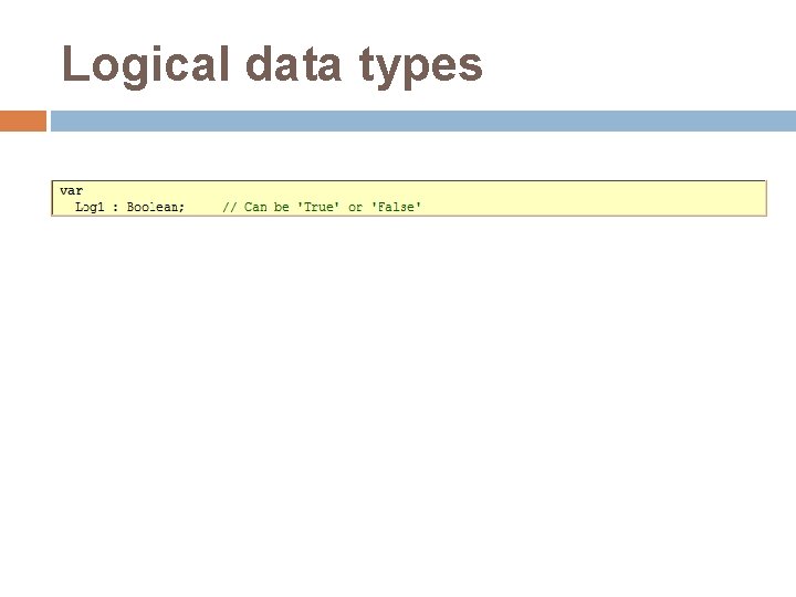 Logical data types 