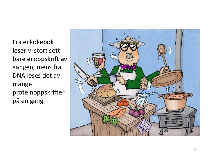 Fra ei kokebok leser vi stort sett bare ei oppskrift av gangen, mens fra