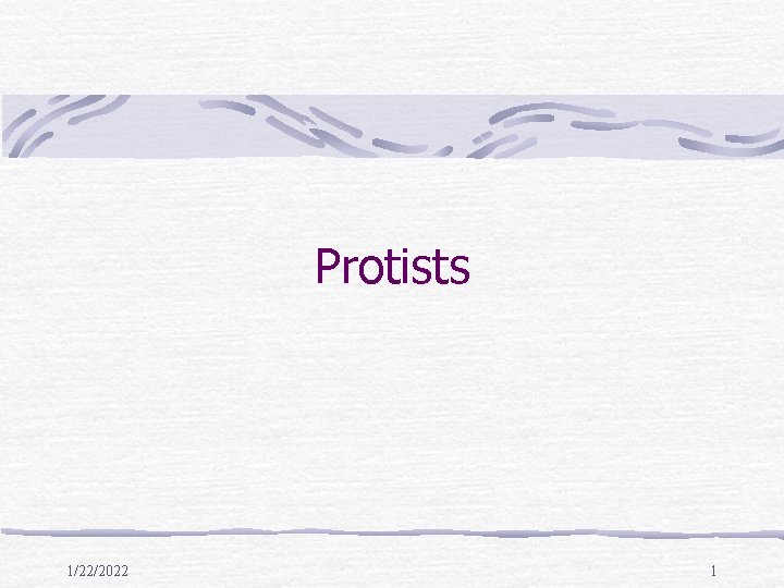 Protists 1/22/2022 1 