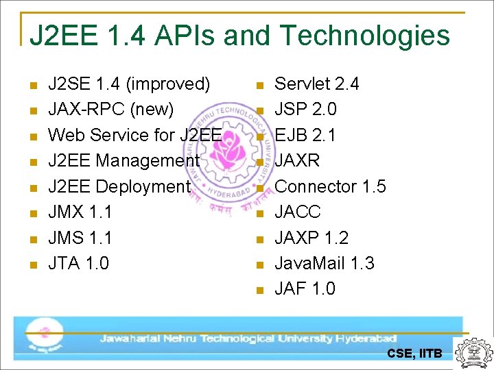 J 2 EE 1. 4 APIs and Technologies n n n n J 2