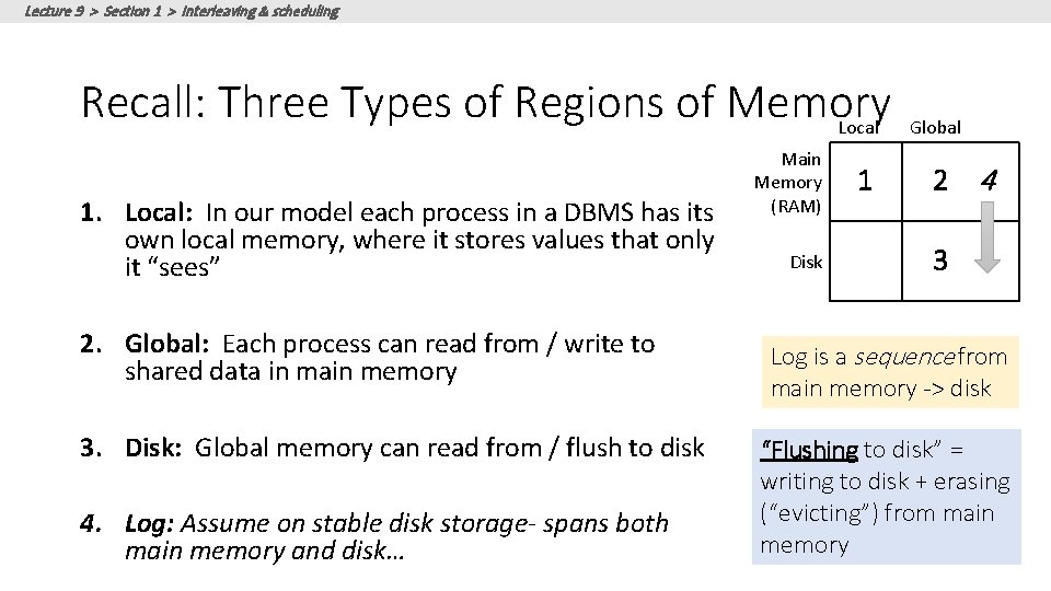 Lecture 9 > Section 1 > Interleaving & scheduling Recall: Three Types of Regions