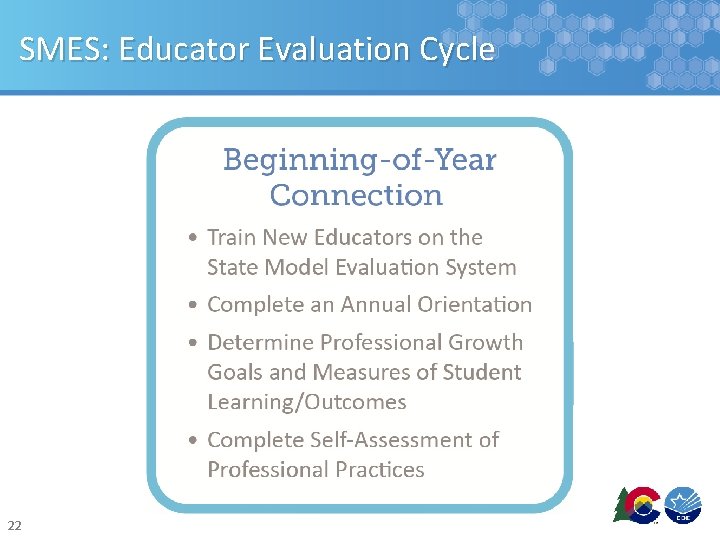 SMES: Educator Evaluation Cycle 22 SMES: Educator Evaluation Cycle 22