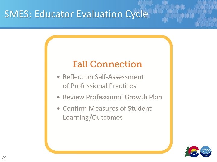 SMES: Educator Evaluation Cycle 30 SMES: Educator Evaluation Cycle 30