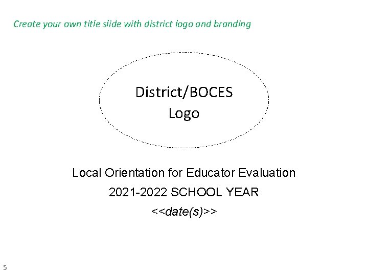 Create your own title slide with district logo and branding District/BOCES Logo Local Orientation Create your own title slide with district logo and branding District/BOCES Logo Local Orientation