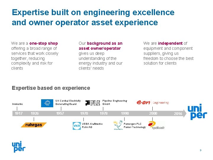 Expertise built on engineering excellence and owner operator asset experience We are a one-stop