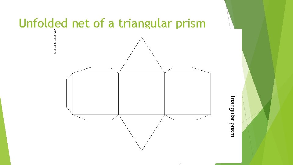 Unfolded net of a triangular prism 